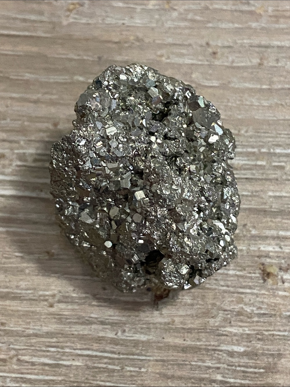 Sparkling Pyrite Cluster - Metallic Silver Crystal